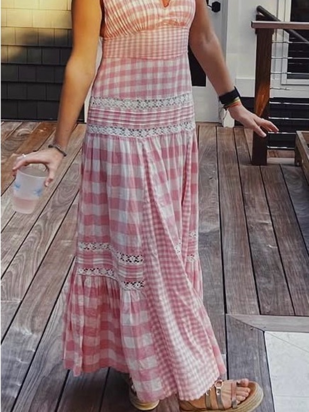 LoveShackFancy Pink Gingham Sundress - Picture 4 of 4